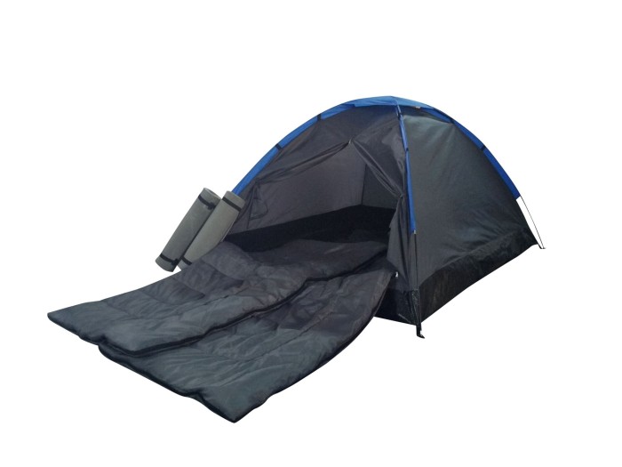 Camping Zelt FESTIVAL 205 x 150 x 105 cm, Polyester, inkl. 2 Schlafsäcke und 2 Isomatten, 66610